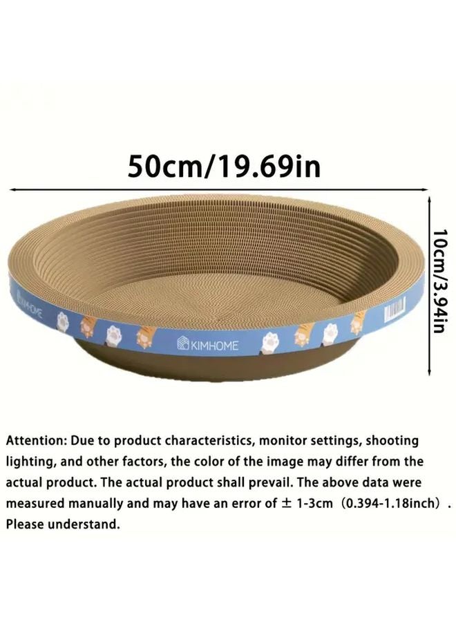 Extra Large Cat Scratching Post Bed 19 69x3 94 Inch Round Cardboard Pad Playful Design - Image 3