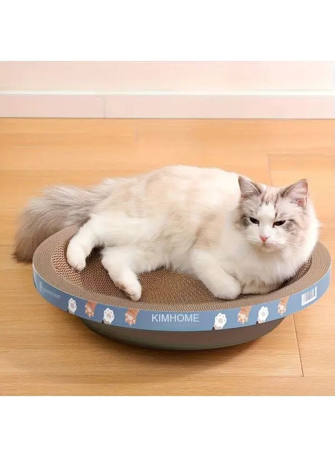 Extra Large Cat Scratching Post Bed 19 69x3 94 Inch Round Cardboard Pad Playful Design - Image 4