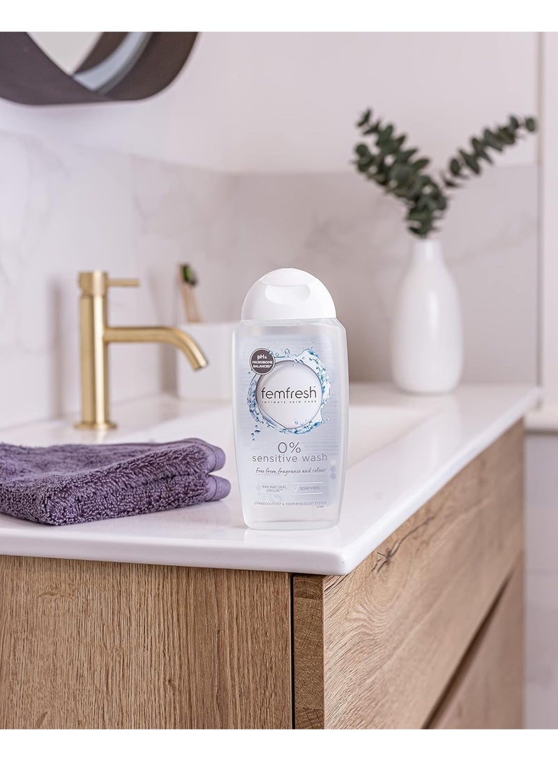femfresh Femfresh 0% Sensitive Intimate Wash, Fragrance Free Vegan pH Balanced Feminine Wash for Sensitive Skin with Lotus Flower Extract  - Image 4