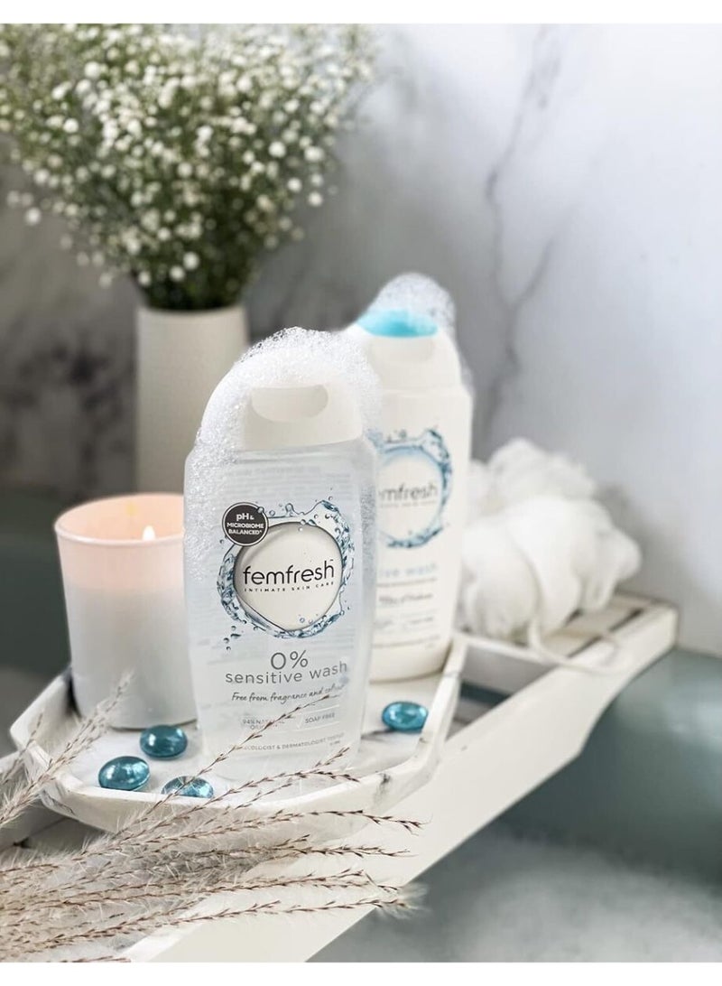 femfresh Femfresh 0% Sensitive Intimate Wash, Fragrance Free Vegan pH Balanced Feminine Wash for Sensitive Skin with Lotus Flower Extract  - Image 2