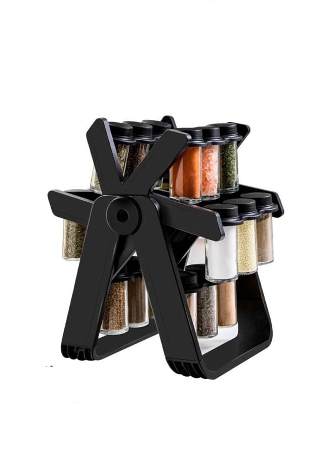 HOMESTAR Spice Jar Set with 18 Jars 360 Degree Rotation Rack - Image 3