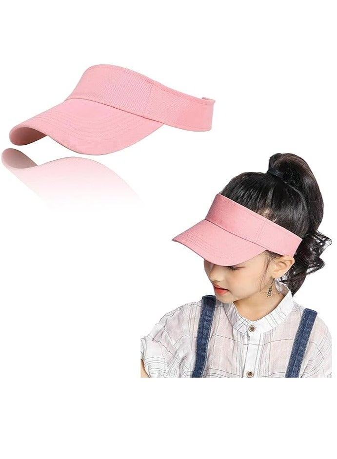 Oasisgalore Adjustable 100% Cotton Sun Visor Hat for Girls, Youth and Women - Ponytail Sport Hat for Beach and Outdoor - Image 1