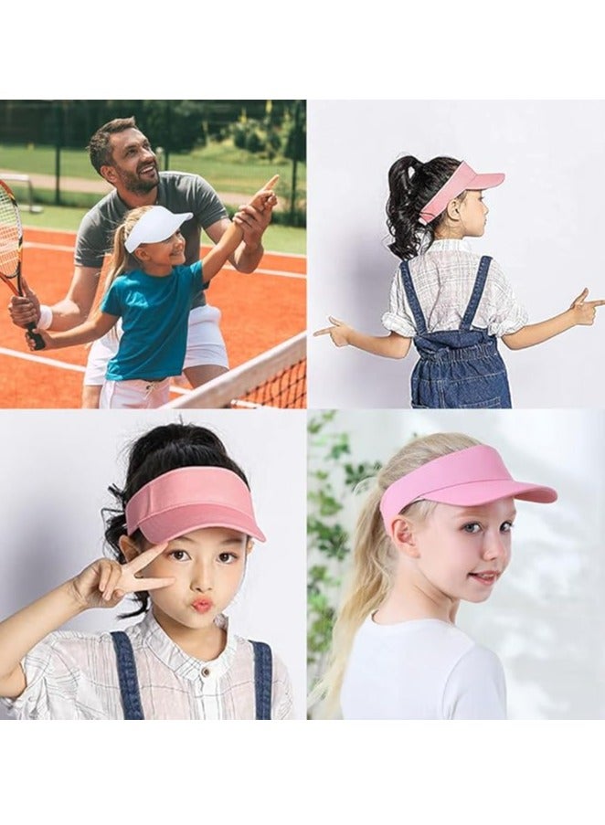 Oasisgalore Adjustable 100% Cotton Sun Visor Hat for Girls, Youth and Women - Ponytail Sport Hat for Beach and Outdoor - Image 3