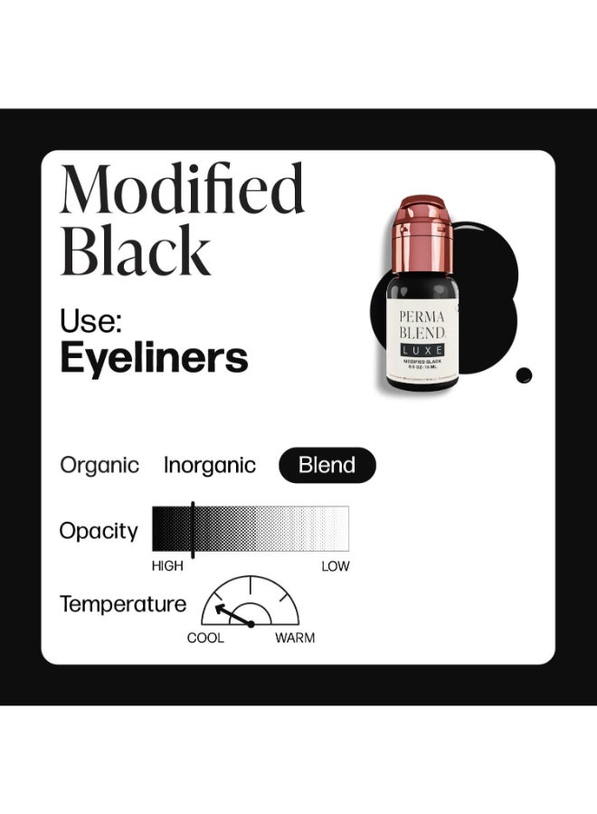 Perma Blend صبغة كحل فاخرة معدلة باللون الأسود 15 مل نباتية وطويلة الأمد Lxmb1/2-S - Image 2