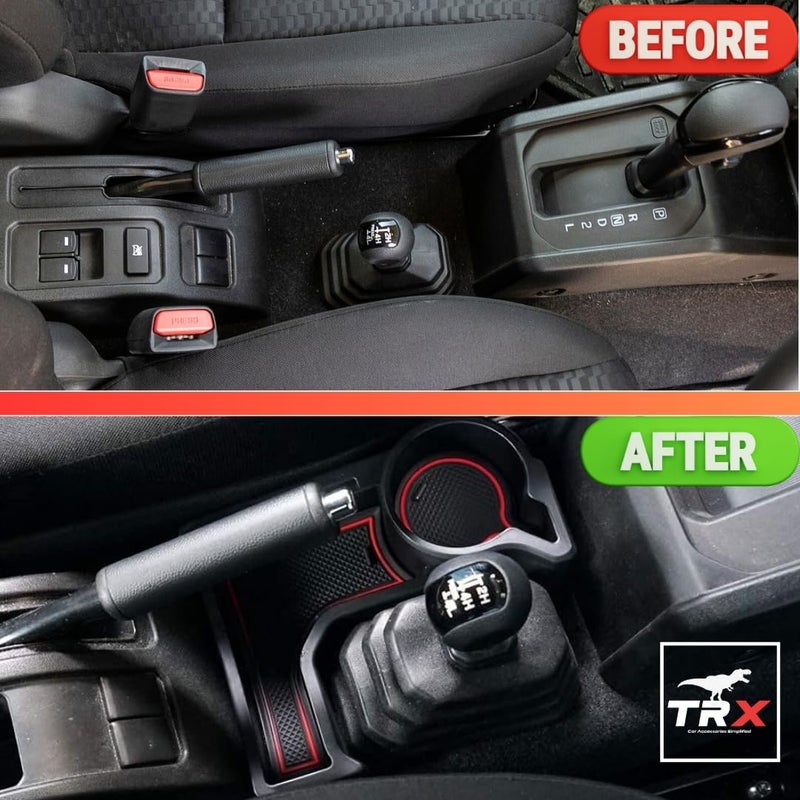 TRX AUTO Center Console Cup Holder Storage Tray Accessories For Suzuki Jimny 2 Door & Jimny 5 Door 2018 To 2025 AUTOMATIC ONLY| Suzuki Jimny Compatible Car Accessories | Jimny 2025 cup holder - Image 2