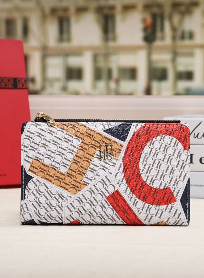 CH CH CHCH Women's Cartoon Printing Long Wallet Retro Classic Wallet PVC Material Fashion Simple Large Capacity Bags - Image 1
