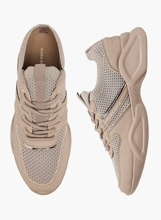 Flora Bella By Shoexpress Textured Lace-Up Sneakers