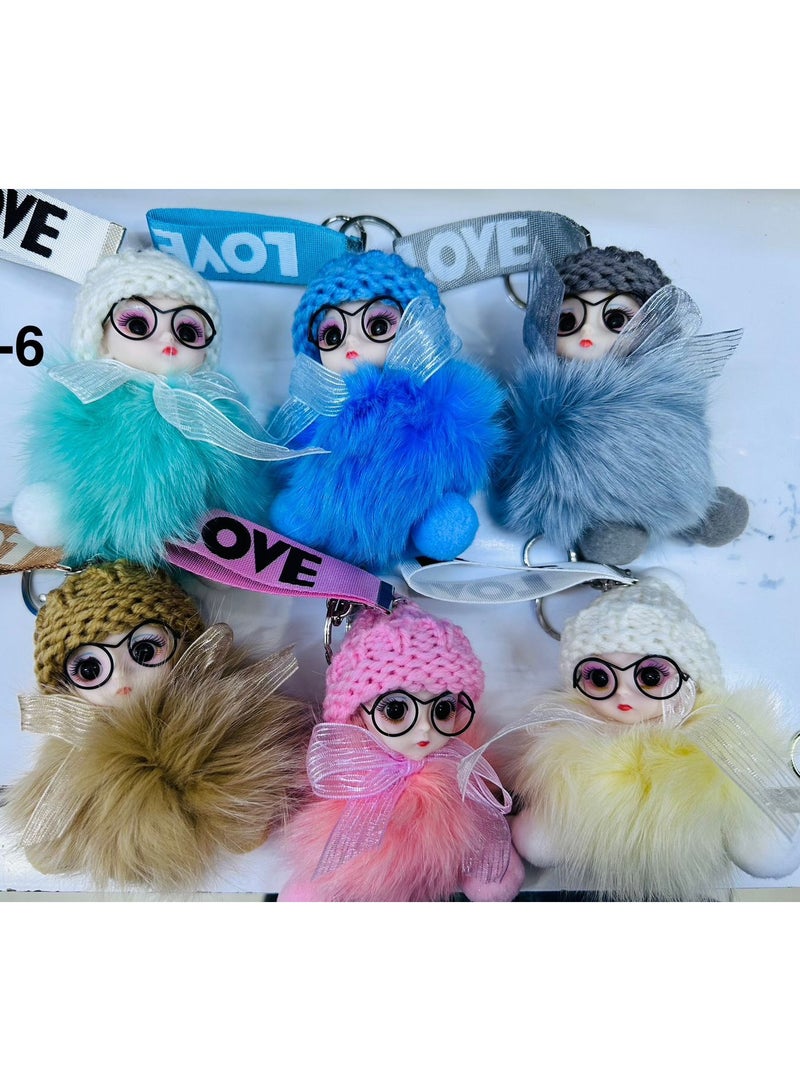 TOYESS Cute Fashion Soft Doll Keychain – Plush Mini Doll Bag Charm | Car, Purse, Gift Accessory – Faviola yellow - Image 2