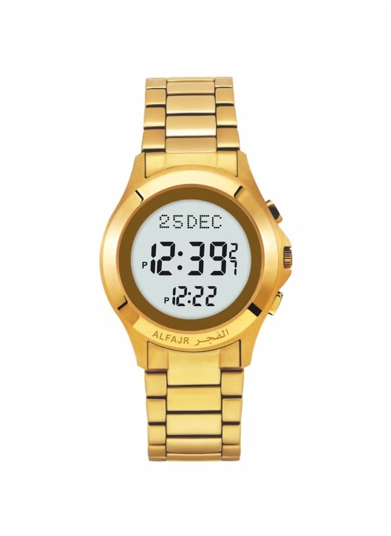 Al Fajr WR02 Men's Waterproof Digital Watch - 35mm - Gold Colour WR-02GW  - Image 1