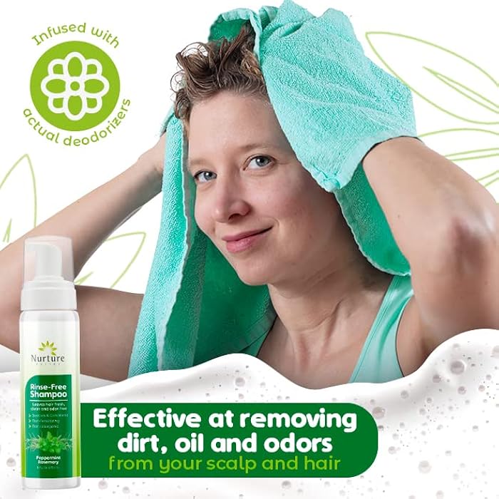 Nurture Valley - Rinse Free Shampoo (3 Bottles) | Waterless Dry Foam for Scalp & Hair - Cleanses & Refreshes - Non Allergenic Non Sensitizing - Ideal for Elderly, Camping (Peppermint Rosemary) - Image 3