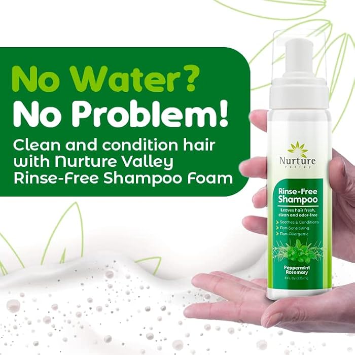 Nurture Valley - Rinse Free Shampoo (3 Bottles) | Waterless Dry Foam for Scalp & Hair - Cleanses & Refreshes - Non Allergenic Non Sensitizing - Ideal for Elderly, Camping (Peppermint Rosemary) - Image 2
