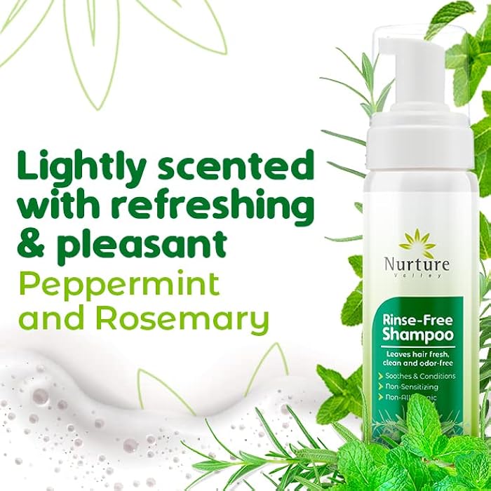 Nurture Valley - Rinse Free Shampoo (3 Bottles) | Waterless Dry Foam for Scalp & Hair - Cleanses & Refreshes - Non Allergenic Non Sensitizing - Ideal for Elderly, Camping (Peppermint Rosemary) - Image 5