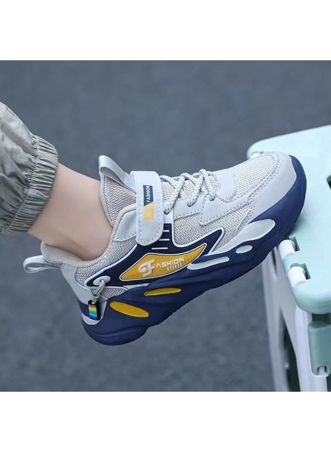 أحذية رياضية للأطفال ضد الانزلاق خفيفة الوزن للركض والمشي لمسافات طويلة مع نعل ناعم وتهوية شبكية
