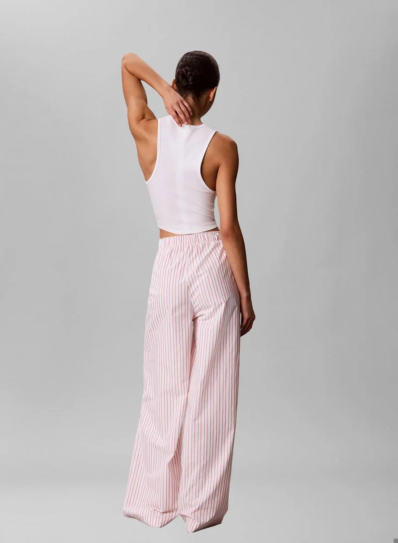 Calvin Klein AURORA STRIPE PEACH BLISS Cotton Poplin Pyjama Pants for Women | Best Price UAE
