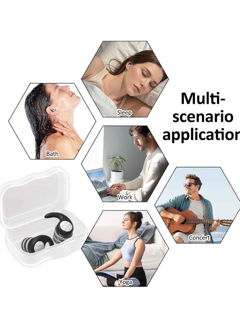 Ear Plugs for Sleeping Noise Cancelling,Ear Plugs Noise CancellingNoise Cancelling Silicone Earplugs for Noise Reduction,Reusable Washable Earplugs with Storage Box,for Sleep,Work,Study,Sporting - Image 4