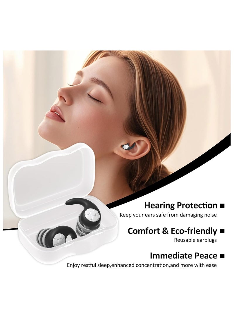 Ear Plugs for Sleeping Noise Cancelling,Ear Plugs Noise CancellingNoise Cancelling Silicone Earplugs for Noise Reduction,Reusable Washable Earplugs with Storage Box,for Sleep,Work,Study,Sporting - Image 5