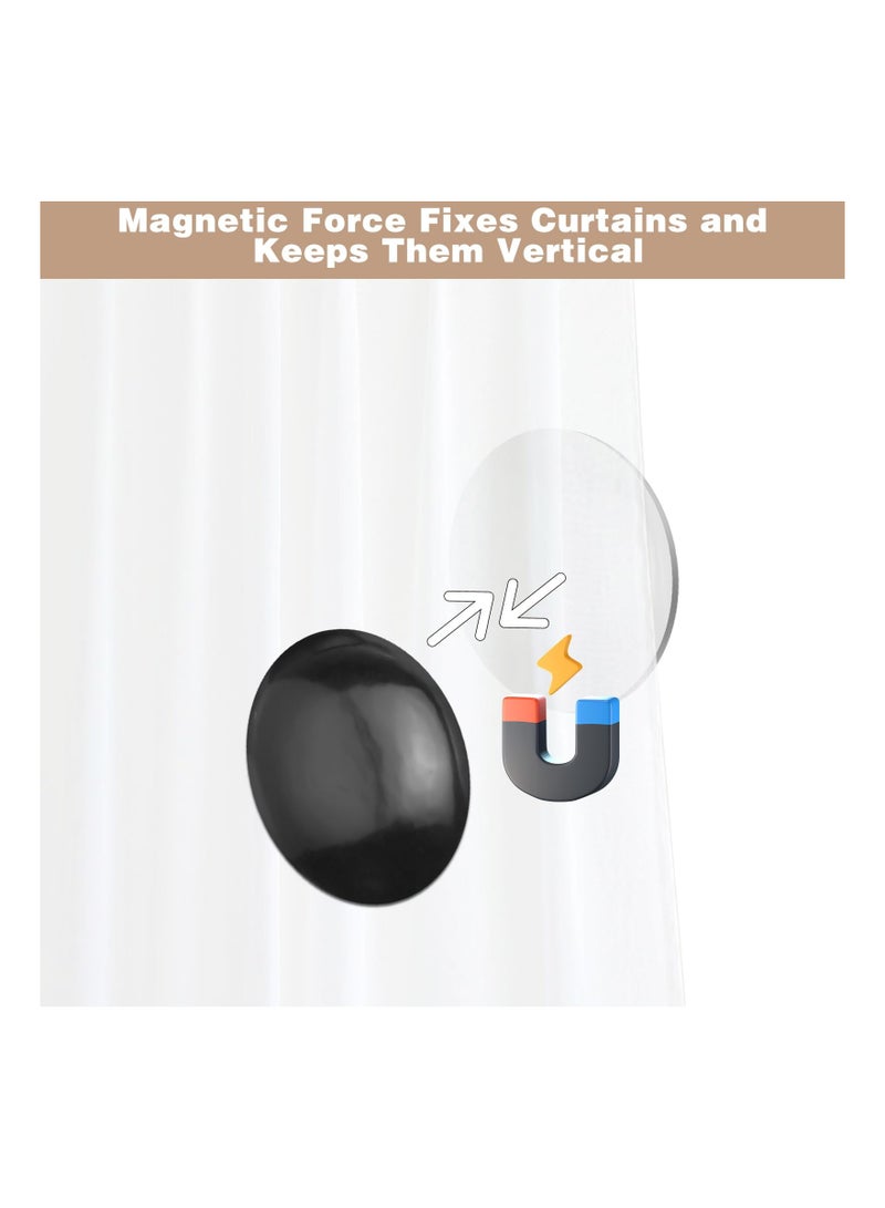 Magnetic Shower Curtain Weights, 10Pcs Shower Curtain Magnets ​No Sew Weighted Shower Curtain Liner Magnets, Prevent Outdoor Curtain from Blowing Around, Great for Drapery, Tablecloth, Flag (Black) - Image 2