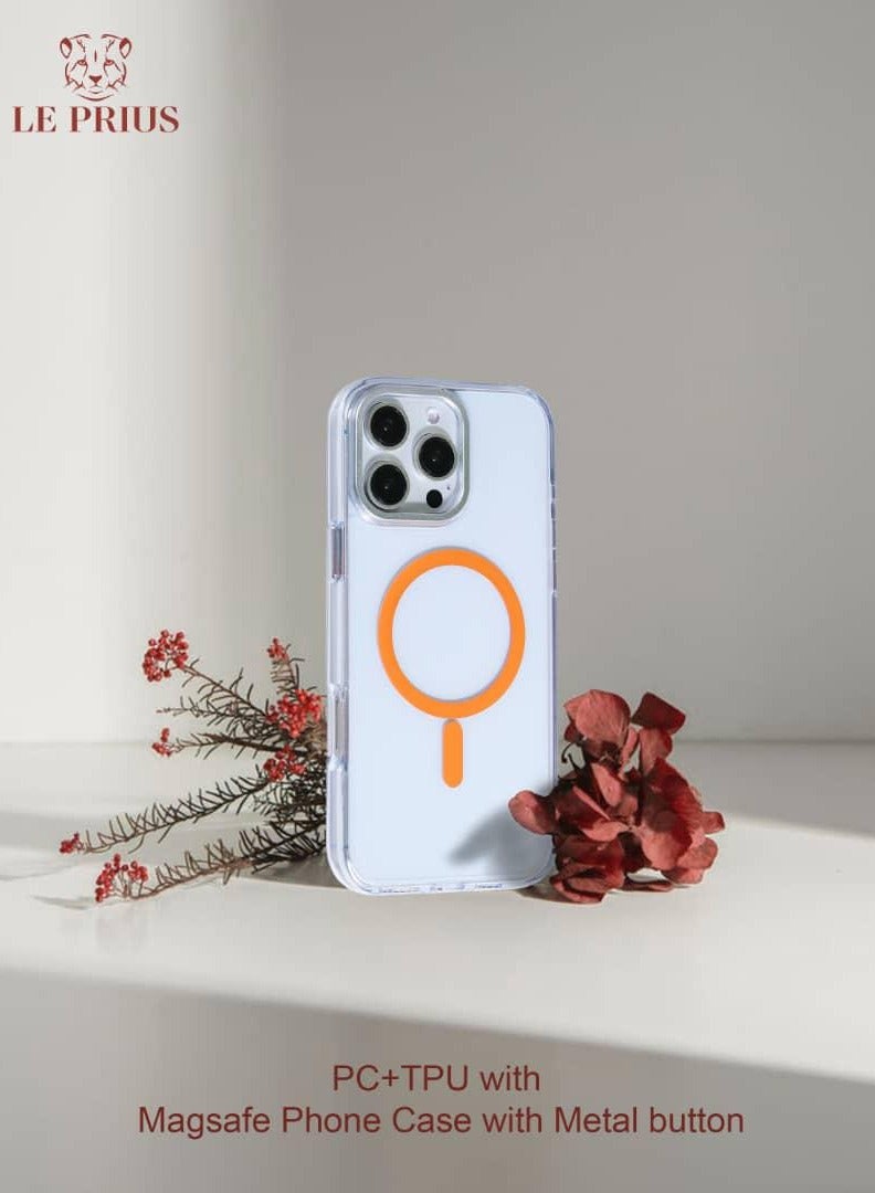 Le Prius Le Prius Bali Series Built-in Magnets Premium Quality Protective Phone Case Compatible with iPhone 16 Pro, Full Shockproof Protection, Slim Fit Durable Cover, MagSafe Compatible, Comfortable Grip, Stylish Premium Design for Men and Women - White - Image 3