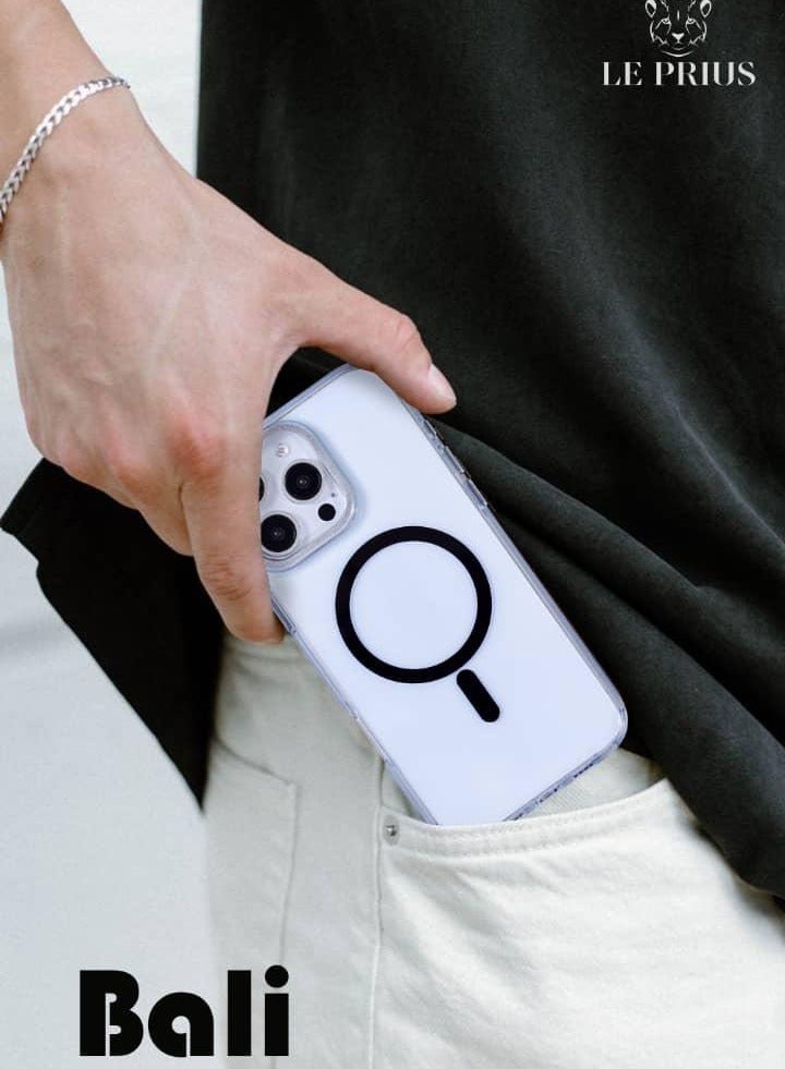 Le Prius Le Prius Bali Series Built-in Magnets Premium Quality Protective Phone Case Compatible with iPhone 16 Pro, Full Shockproof Protection, Slim Fit Durable Cover, MagSafe Compatible, Comfortable Grip, Stylish Premium Design for Men and Women - White - Image 4