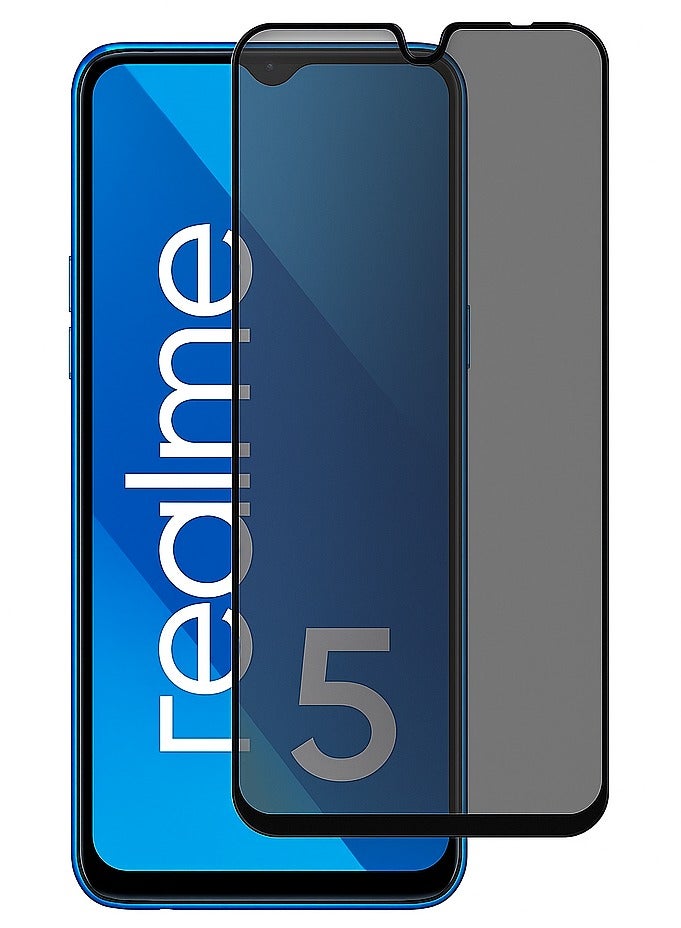 Original Privacy Screen Protector for Realme 5 – 9H Hardness Anti-Static Tempered Glass with Anti-Peep Technology, ESD Privacy, Dustproof & Super Smooth Touch - Image 1