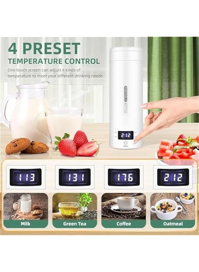 TRASSLE Portable Electric Kettle for Travel, Small Mini 500 ml Coffee Kettle Hot Water Boiler for Camping Travel,with 4 Temperature Control,304 Stainless Steel with Auto Shut-Off & Boil Dry Protection  - Image 2