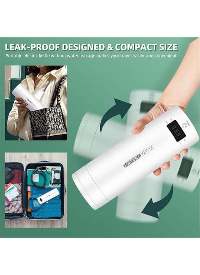 TRASSLE Portable Electric Kettle for Travel, Small Mini 500 ml Coffee Kettle Hot Water Boiler for Camping Travel,with 4 Temperature Control,304 Stainless Steel with Auto Shut-Off & Boil Dry Protection  - Image 4