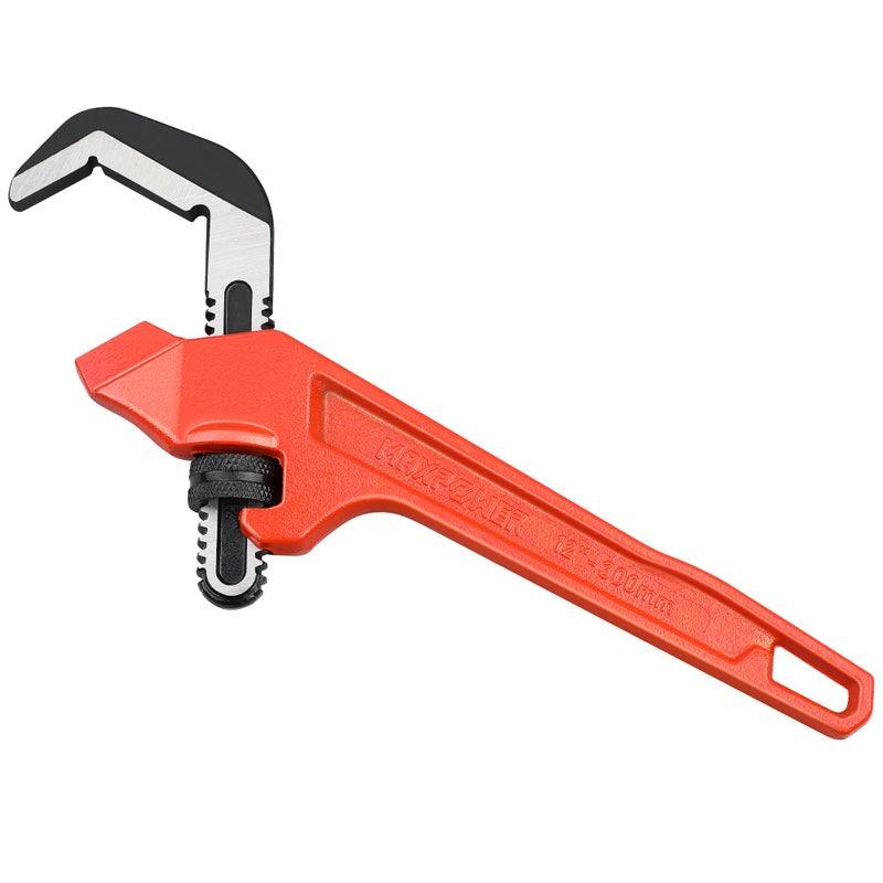 MAXPOWER Adjustable Offset Hex Wrench, 12 Inch, Red, Cast Iron - Image 1