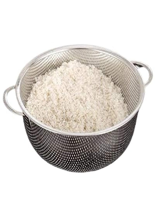 13 SOEME Multipurpose Stainless Steel Rice and Fruit Washing Colander, Double Handle Mesh Strainer, Easily in The Kitchen Bowl - Pasta, Rice, Fruit, Vegetable Drainer - Image 1
