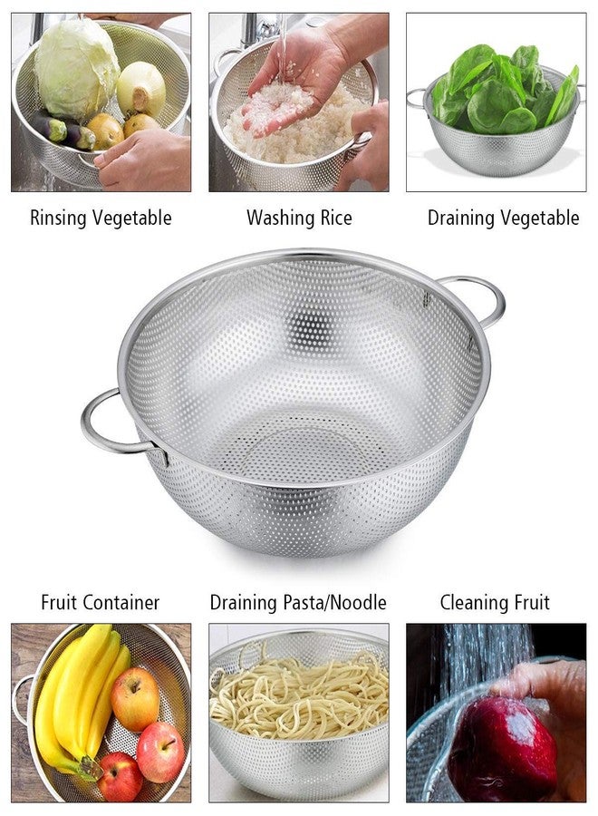 13 SOEME Multipurpose Stainless Steel Rice and Fruit Washing Colander, Double Handle Mesh Strainer, Easily in The Kitchen Bowl - Pasta, Rice, Fruit, Vegetable Drainer - Image 5