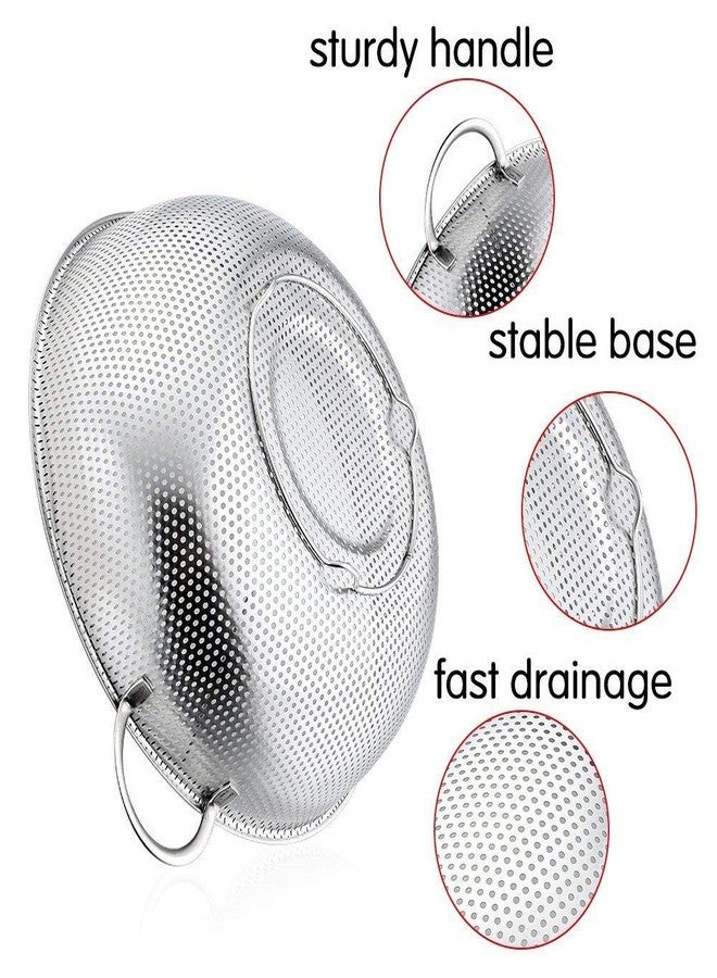 13 SOEME Multipurpose Stainless Steel Rice and Fruit Washing Colander, Double Handle Mesh Strainer, Easily in The Kitchen Bowl - Pasta, Rice, Fruit, Vegetable Drainer - Image 3