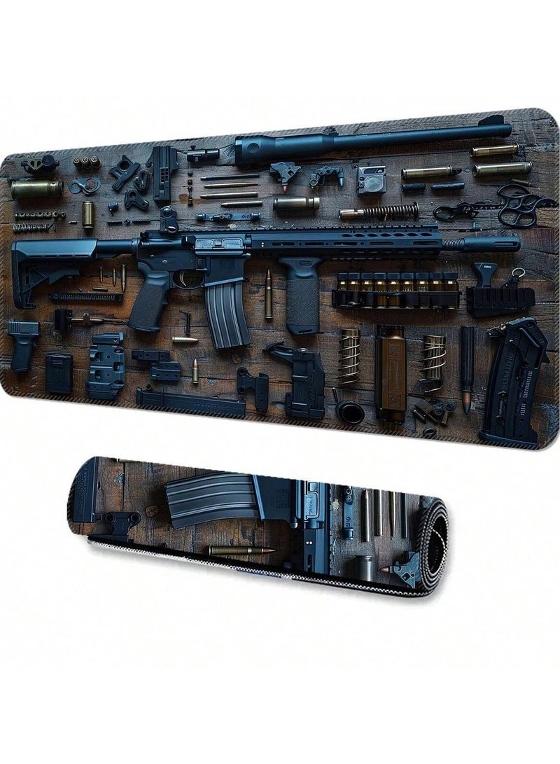 Stylish weapon-designed mouse pad, 900x400mm - Image 2