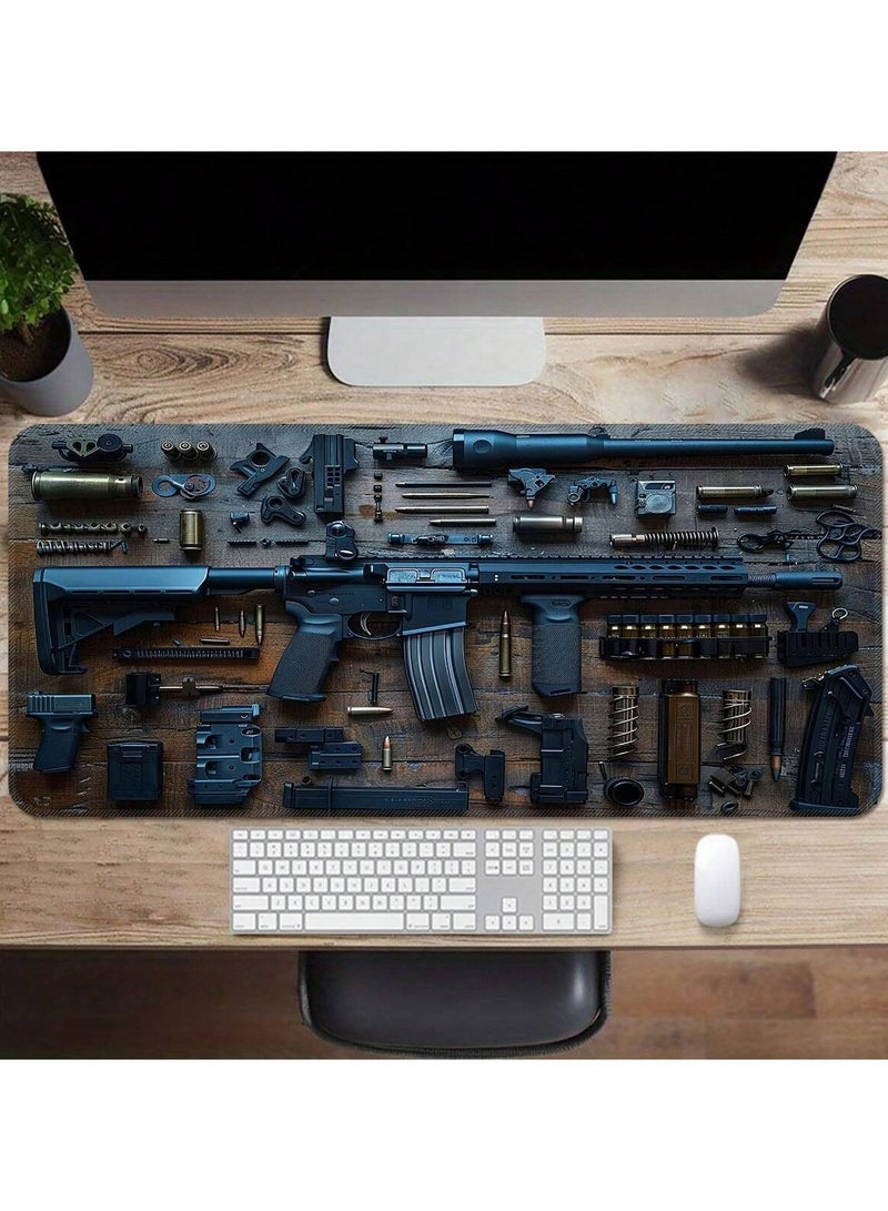 Stylish weapon-designed mouse pad, 900x400mm - Image 1