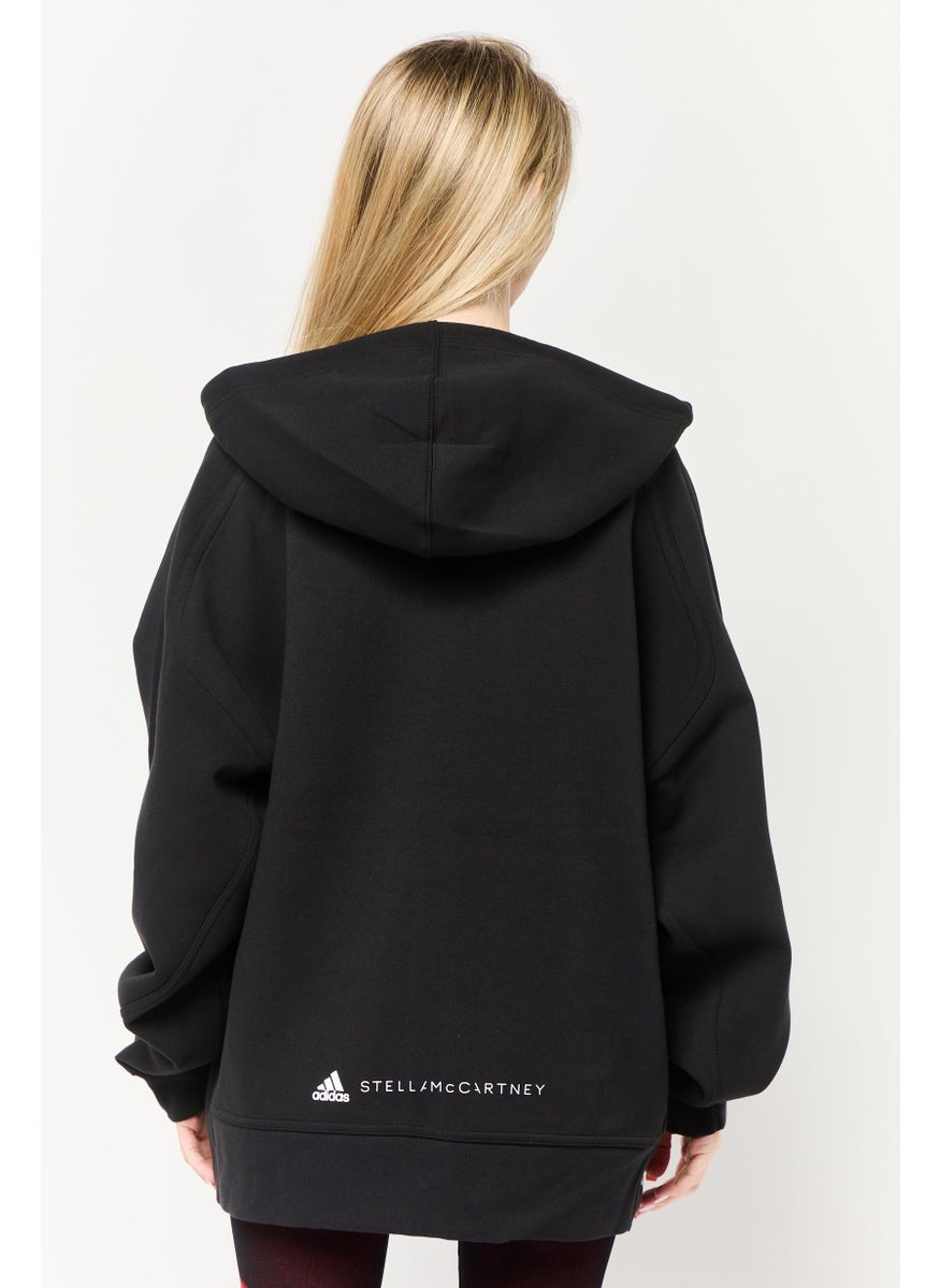 Adidas Women Sportswear Fit Long Sleeve Outdoor Full Zip Hoodie, Black  - Image 4