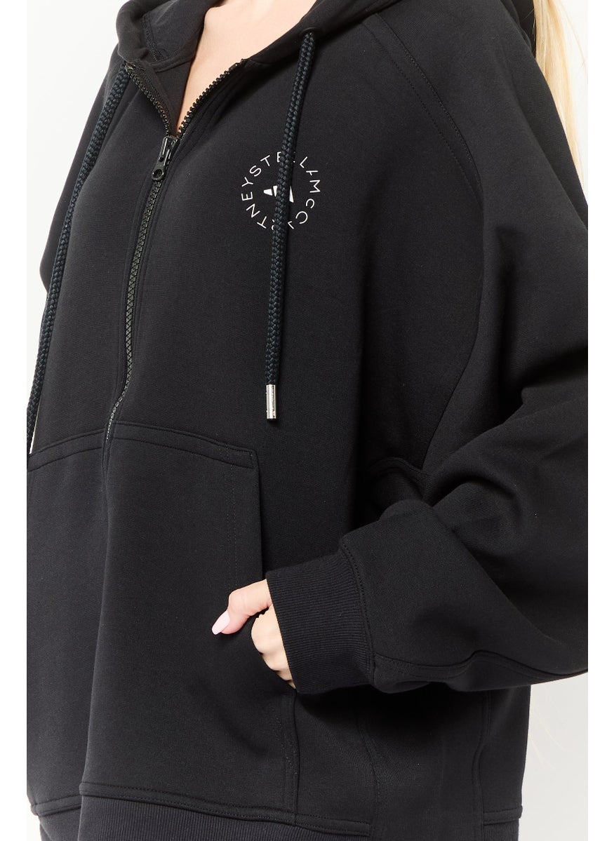 Adidas Women Sportswear Fit Long Sleeve Outdoor Full Zip Hoodie, Black  - Image 3