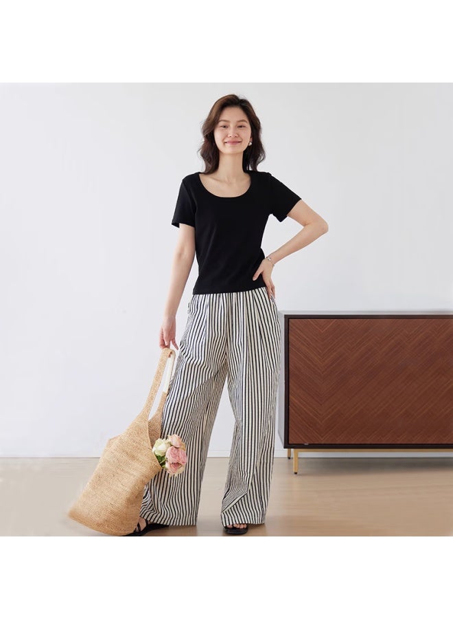 Don't speak Casual Short Sleeve T-shirt For Women New Summer Slim Fit Round Neck Casual Top Black XL - Image 4