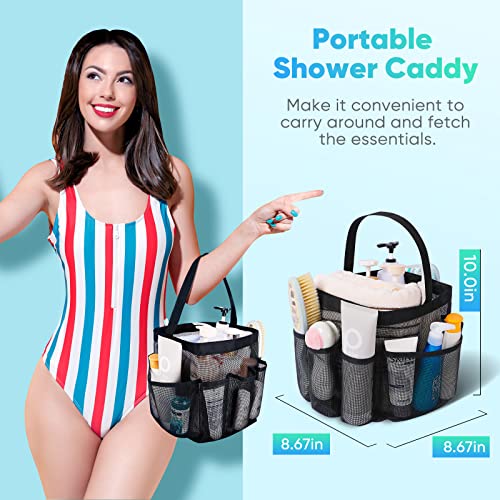 Eudele Mesh Shower Caddy Portable for College Dorm Room Essentials, 8-Pocket Large Capacity Shower Bag for Beach, Swimming, Gym - Image 4