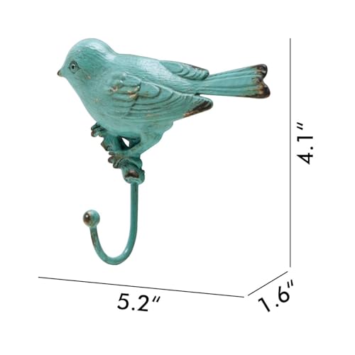 SOFFEE DESIGN Set of 4 Vintage Metal Birds Wall Coat Hooks, Heavy Duty Hangger Hooks, Farmhouse Wall Mounted Hanging Rack Hooks for Scarf, Bag, Towel, Key, Cap - Image 4