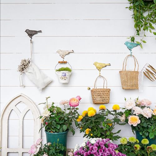 SOFFEE DESIGN Set of 4 Vintage Metal Birds Wall Coat Hooks, Heavy Duty Hangger Hooks, Farmhouse Wall Mounted Hanging Rack Hooks for Scarf, Bag, Towel, Key, Cap - Image 2