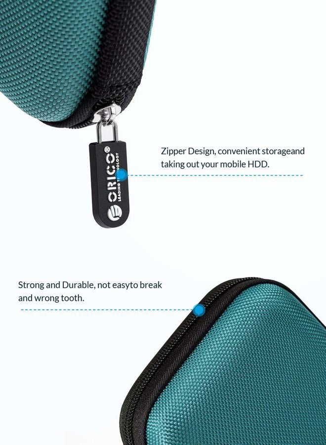 ORICO Hard Drive Case 2.5 inch External Drive Storage Carrying Bag Waterproof Shockproof with Inner Size 5.5x3.5x1.0inch for Organizing HDD and Electronic Accessories, Blue(PHD-25) - Image 4