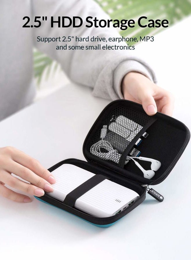 ORICO Hard Drive Case 2.5 inch External Drive Storage Carrying Bag Waterproof Shockproof with Inner Size 5.5x3.5x1.0inch for Organizing HDD and Electronic Accessories, Blue(PHD-25) - Image 2