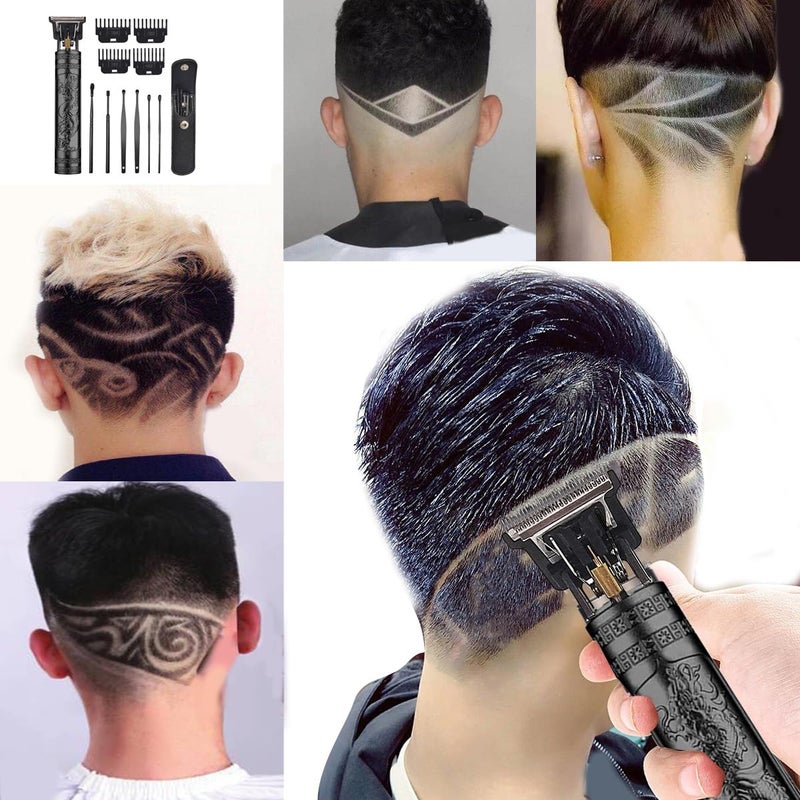 YIPINER Hair Clippers for Men, Cordless Hair Clippers, Travel Small Hair Clippers 5.7" Hair Trimmer Classical Sculpting Styling Rechargeable Hair Remover with 6 Pieces Earpick (Black) - Image 5