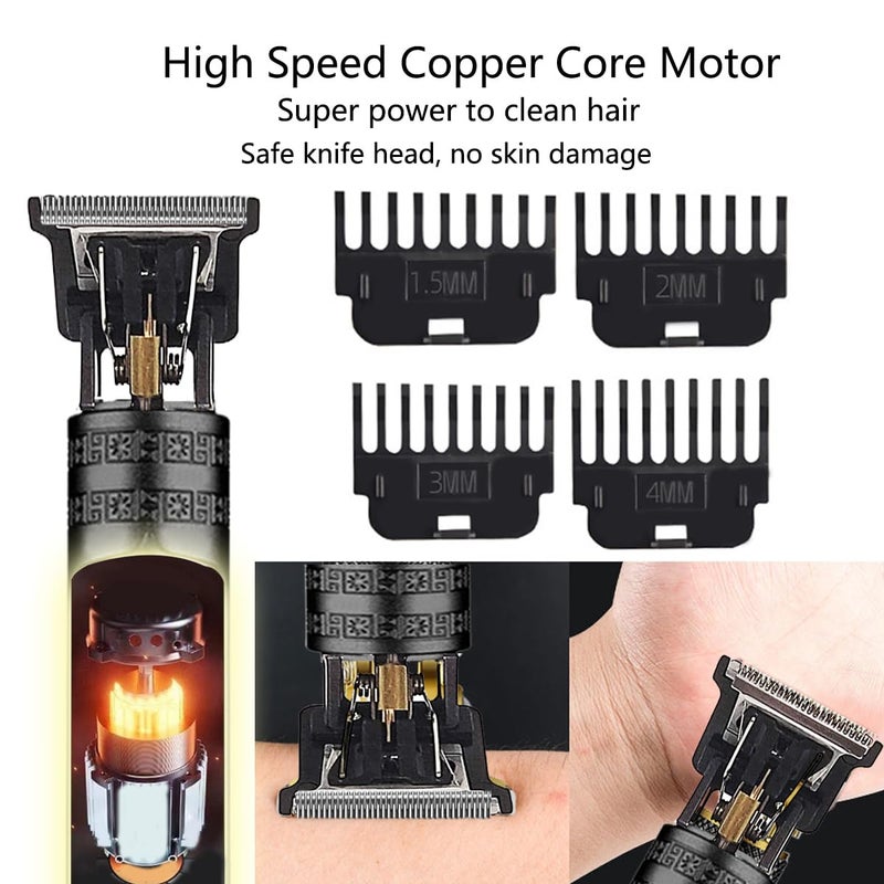 YIPINER Hair Clippers for Men, Cordless Hair Clippers, Travel Small Hair Clippers 5.7" Hair Trimmer Classical Sculpting Styling Rechargeable Hair Remover with 6 Pieces Earpick (Black) - Image 2