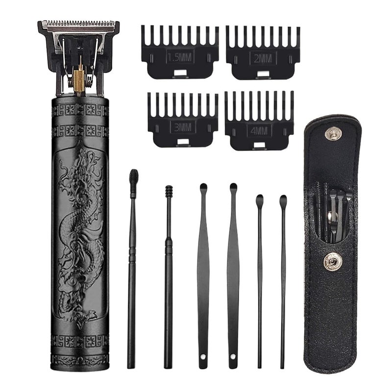 YIPINER Hair Clippers for Men, Cordless Hair Clippers, Travel Small Hair Clippers 5.7" Hair Trimmer Classical Sculpting Styling Rechargeable Hair Remover with 6 Pieces Earpick (Black) - Image 1