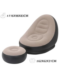 DIGI CORE Ultra Lounge Living Room Air Furniture Inflatable Sofa Set With Ottoman Footrest Inflatable 2 Pcs Lounger For Gaming Reading & Movie Watching Lounger Size 116X98X83CM Ottoman Footrest Size 62X62X31CM  - Image 3