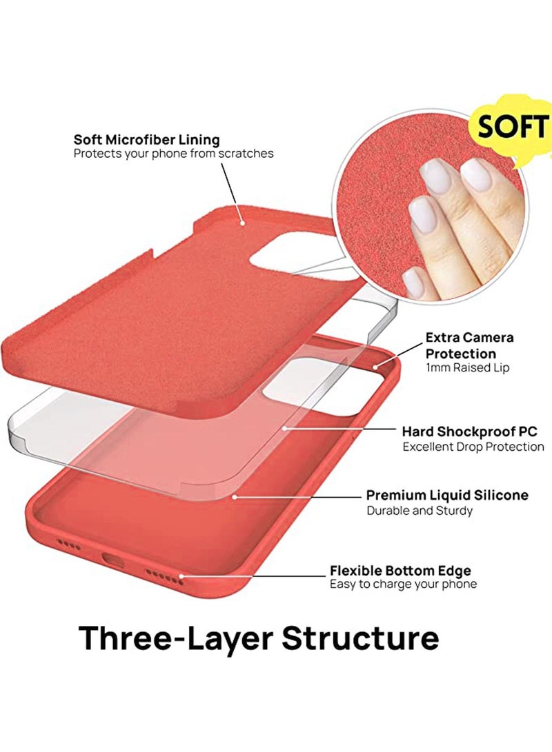 iPhone 14 Case Cover Accessories with Silicone Phone Cover Slim Full Body Protective,Soft Anti-Scratch Microfiber Lining Cute Shockproof - Image 3