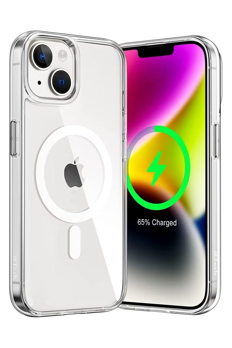 iPhone 13/iPhone 14 Magsafe Case 6.1 Inch Slim Thin Magnetic Case Yellowing-Resistant Shock Absorption Anti-Scratch and Anti-Drop Hard Back Crystal Case Cell Phone Cover Compatible with iPhone 13/iPhone 14 Case  - Image 1