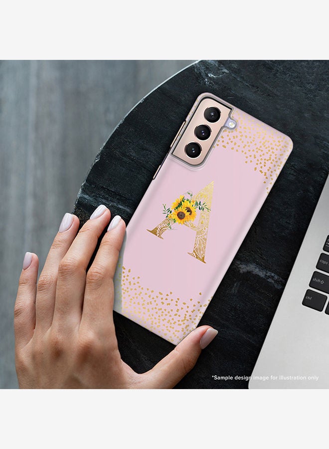 Stylizedd Monogram Slim Cover for Samsung Galaxy S21 Plus 5G Case Custom Initials Letter Floral Pattern Snap Series Mobile Cover Matte Alphabet  - K (Pink) - Image 2