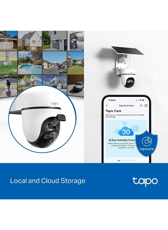 tapo TP-Link Tapo C610 Kit 2K 3MP Wireless Outdoor WiFi Camera with Solar Panel, 360° PTZ 6700mAh Battery Surveillance Camera, Human Detection, Color Night Vision, AI Tracking, IP65 | C610KIT - Image 3