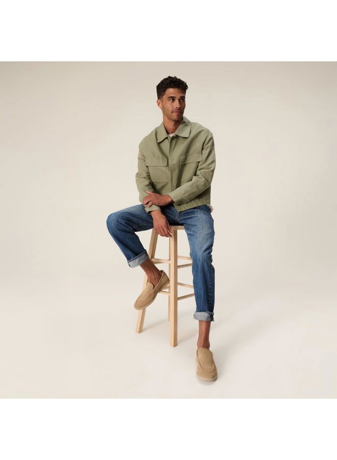 Project Cloud Mens Shoes 100% Genuine Leather with Memory Foam Insole Venetian Loafers for Men Footwear - Non Slip Moccasins Loafer Mens Casual Shoes (Mark), Navy Suede, 8 - Image 2