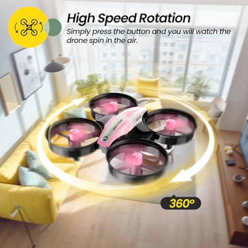 Holy Stone HS210 Mini Drone for Kids 8-12 and Beginners, RC Nano Quadcopter Indoor Drone with Circle Fly, Auto Hovering, 3D Flip, and Headless Mode, Great Gift Toy for Boys and Girls, Pink - Image 3